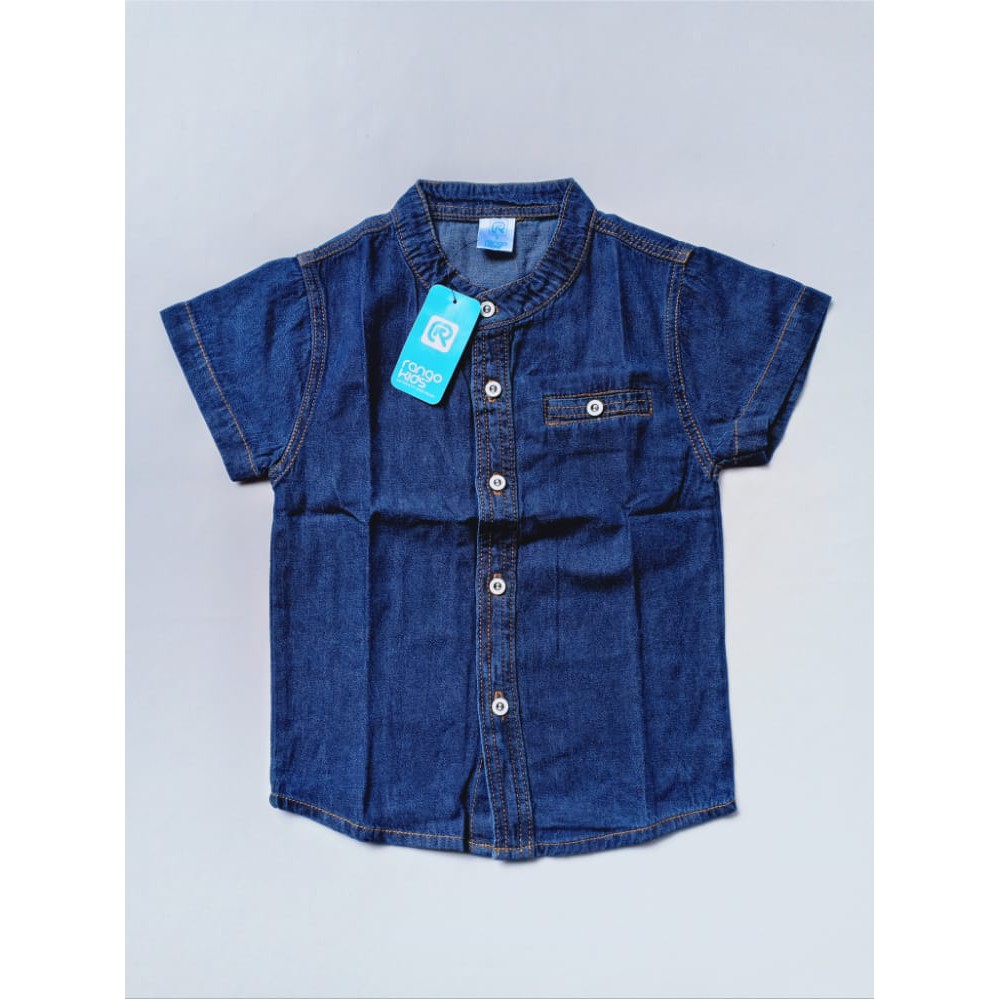 COD FREE ONGKIR KEMEJA JEANS ANAK BENDERA 1-7 TAHUN-4