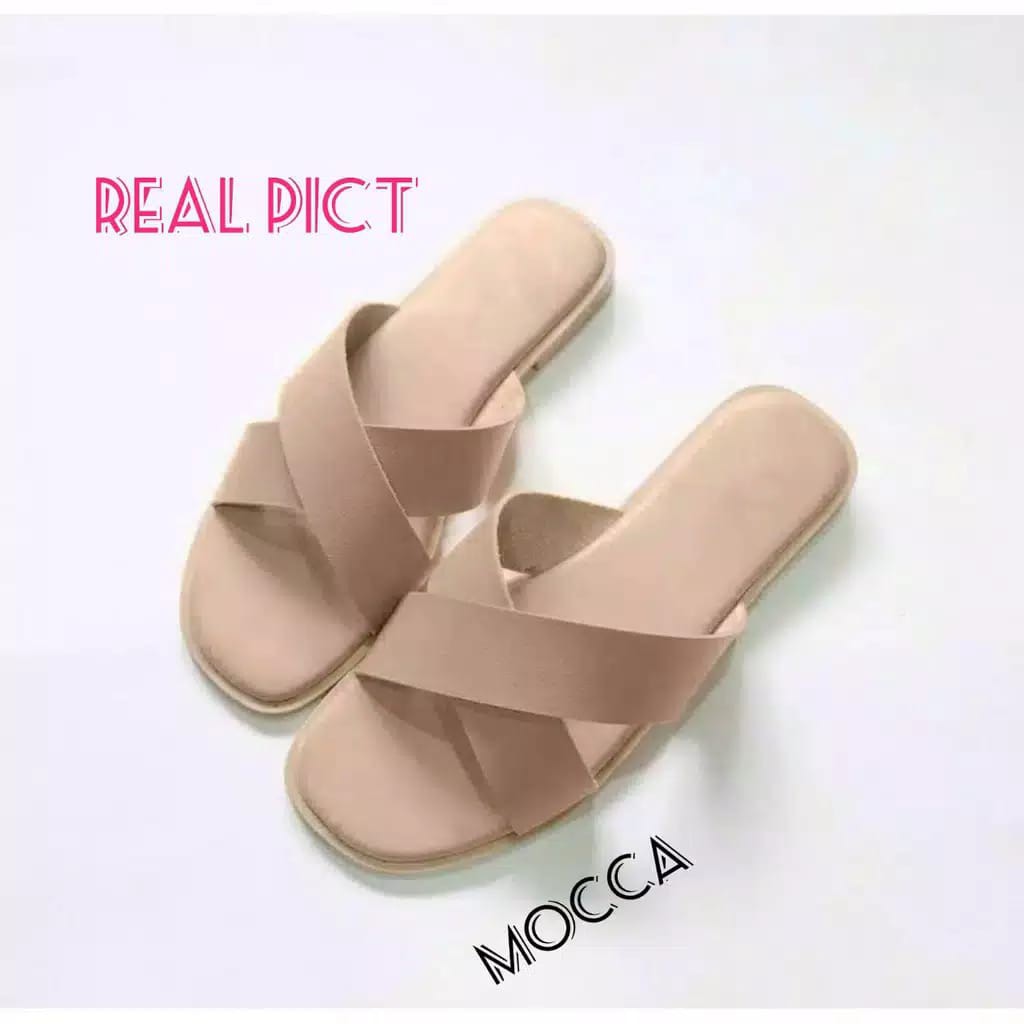 PROMO SALE..!!! SANDAL TEPLEK WANITA MODEL SILANG SINTETIS CASUAL