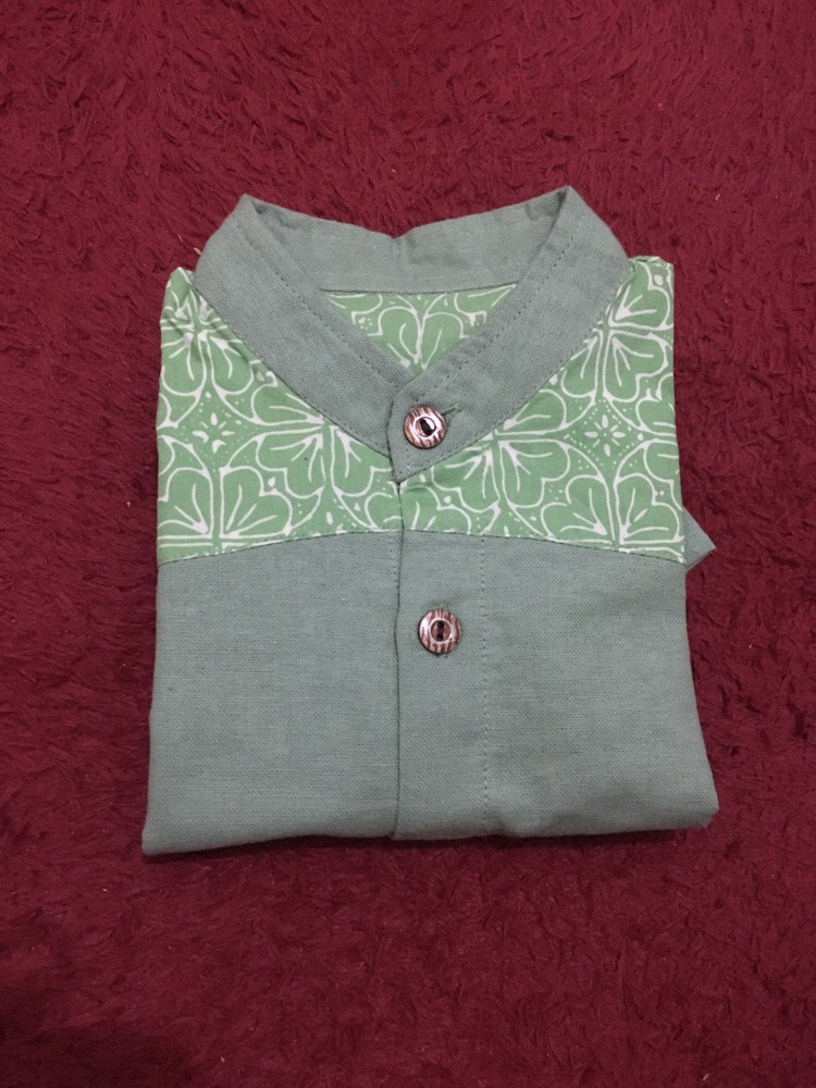 Kemeja Koko Bayi Anak/kurta Bayi Anak/kemeja Koko Kombinasi Batik Bayi Anak Bahan Linen Rami Grade A