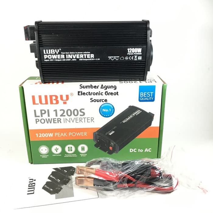 Luby LPI1200S Power Inverter 1200W Peak Power DC to AC 1200