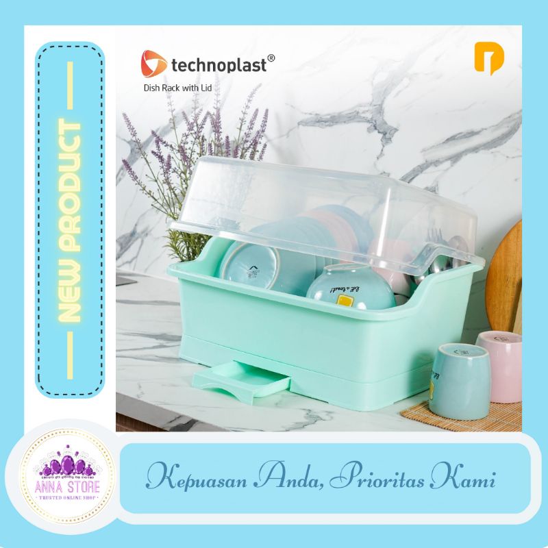 [ADA TUTUP] technoplast dish rack / rak piring / rak dapur / ukuran besar