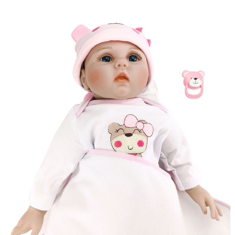 Zzz 55cm Realistis Reborn Untuk Boneka Silikon Lembut Balita Bayi Perempuan Dot Manusia Hidup Buatan Tangan Hadiah Natal