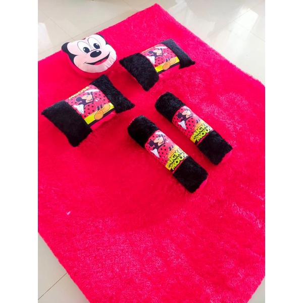 kasur karakter bulu ukuran 140 x 170 //kasur lantai bulu free 2 bantal 2 guling 1 boneka