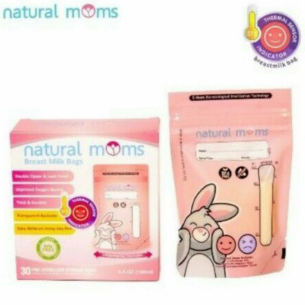 Natural Moms Breast Milk Bag 100ml 30pcs Tempat Simpan Asi Kantong Asi 100ml 30pcs BPA free