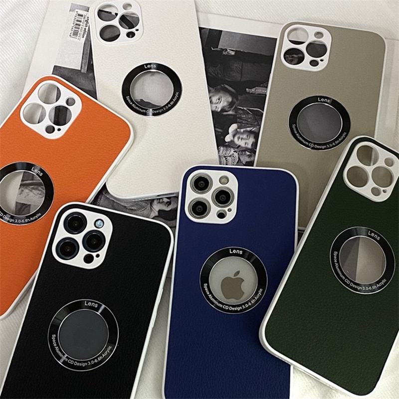 Casing iPhone 12 Pro MAX i11 Pro MAX X XR XS MAX 7 8 Plus Full cover Bahan Kulit Aksen Hollow