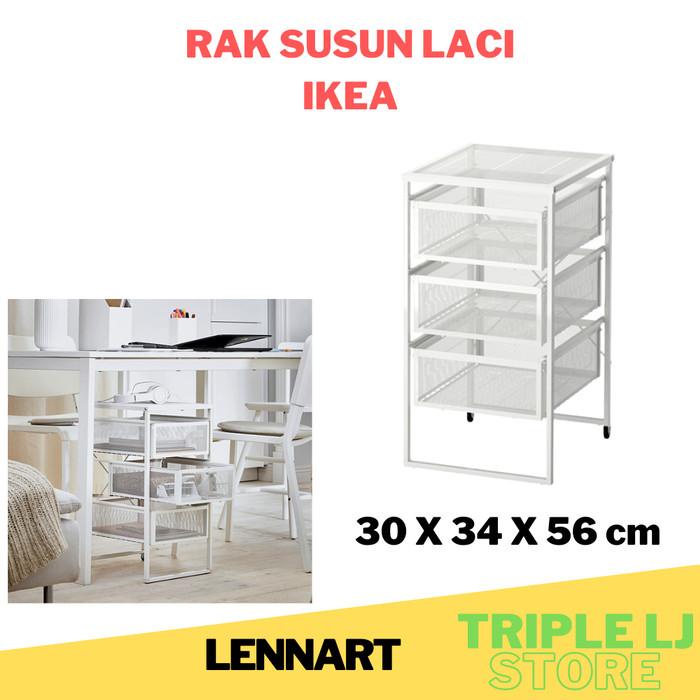 Rak Troli Laci Lemari Kecil Beroda Rak Kertas 3 Susun Besi LNNART
