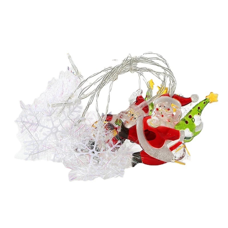 [LED Santa Claus Snowflake String Light] [Battery Powered Christmas Decoration Light for Home, Party]