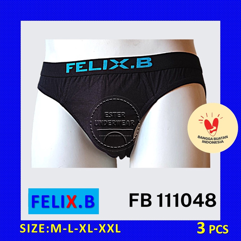 CELANA DALAM PRIA FELIX.B FB 111048 ISI 3 PCS | BAHAN KATUN