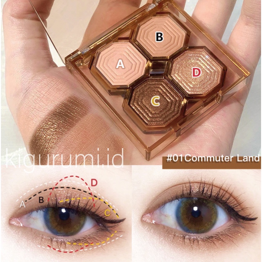 DIKALU Korean Eyeshadow Mini Jewerly Matte Pallete 4 Warna Waterproof XX050