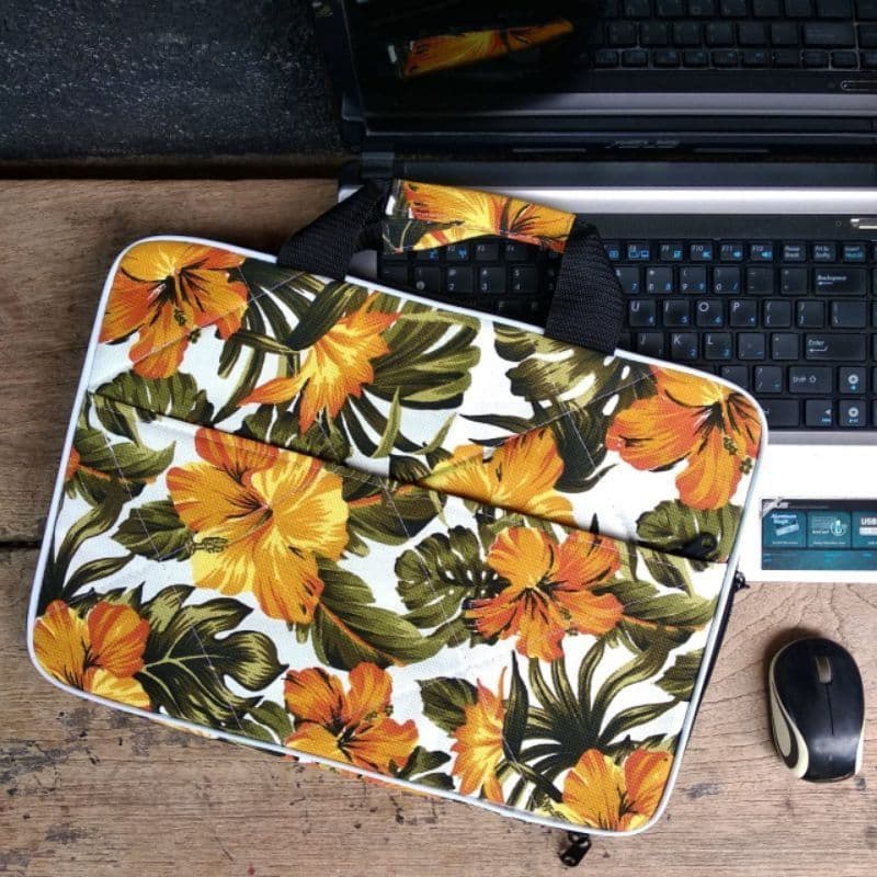 COD Tas laptop / tempat laptop GROSIR bahan kanvas motif terbaru (37x27cm) 14 in