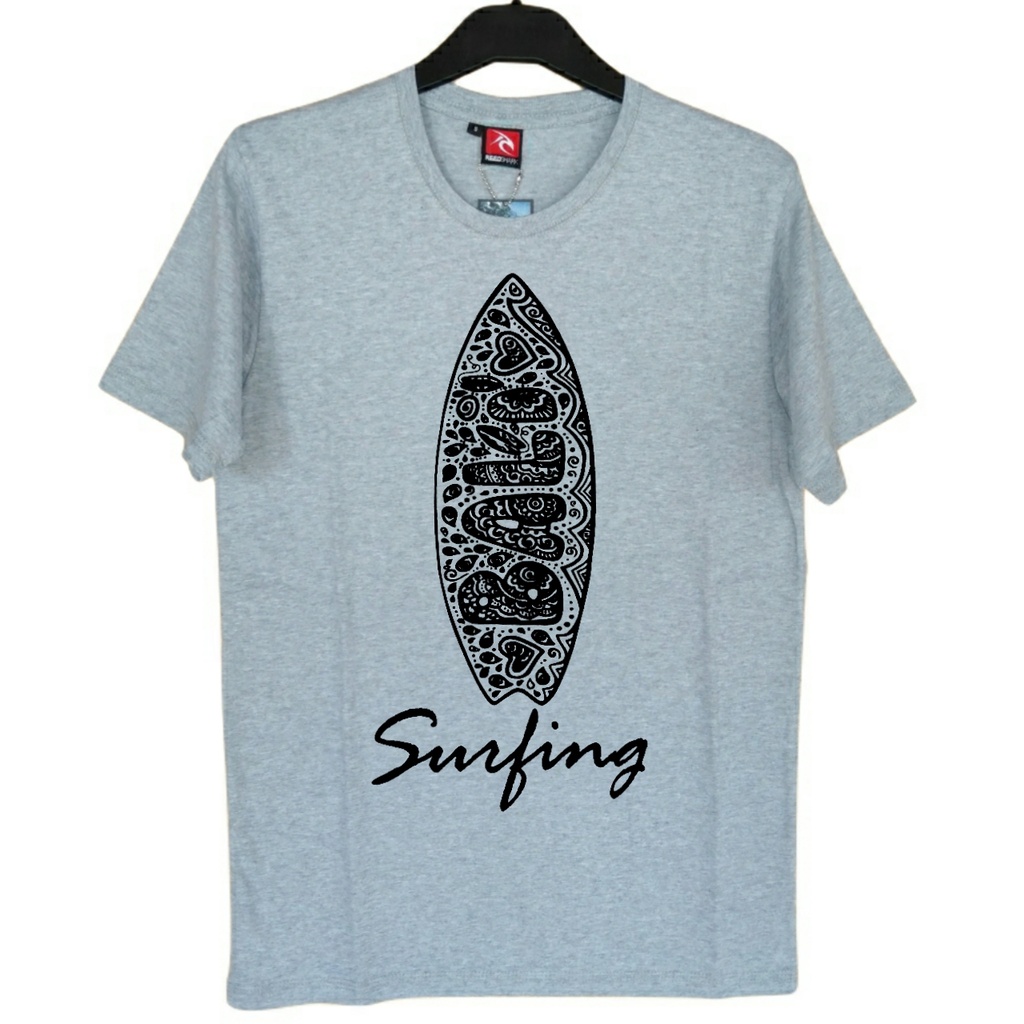 Baju Kaos Dewasa BALI SURFING - Baju Pria Wanita Kaos Pantai Bali Keren Bludru Premium REEDSHARK