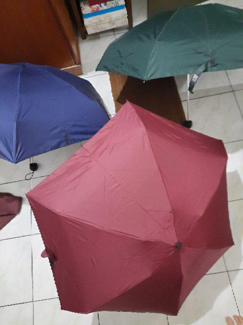 Payung Lipat 5 Polos Warna / Mini / Dompet / Lapis Hitam / Grc - 503