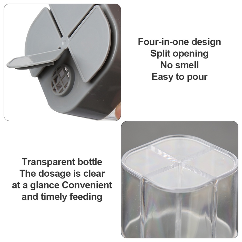 Toples Plastik Transparan 4 Sekat Dengan Tutup Anti Serangga Tahan Lama Untuk Dapur