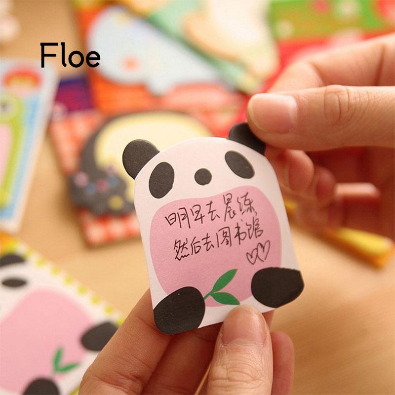 Fl 20 Lembar Sticky Note / Memo Pad Motif Kartun Hewan Lucu Untuk Pelajar / Kantor