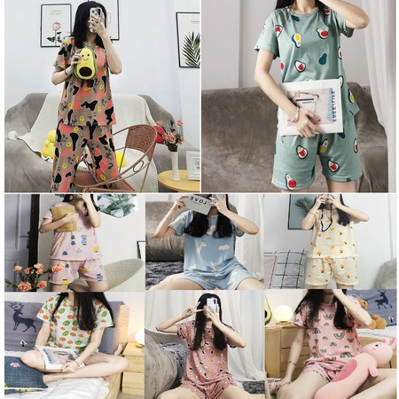 b008, Baju import  piyama set fashion import terlaris baju tidur wanita cantik