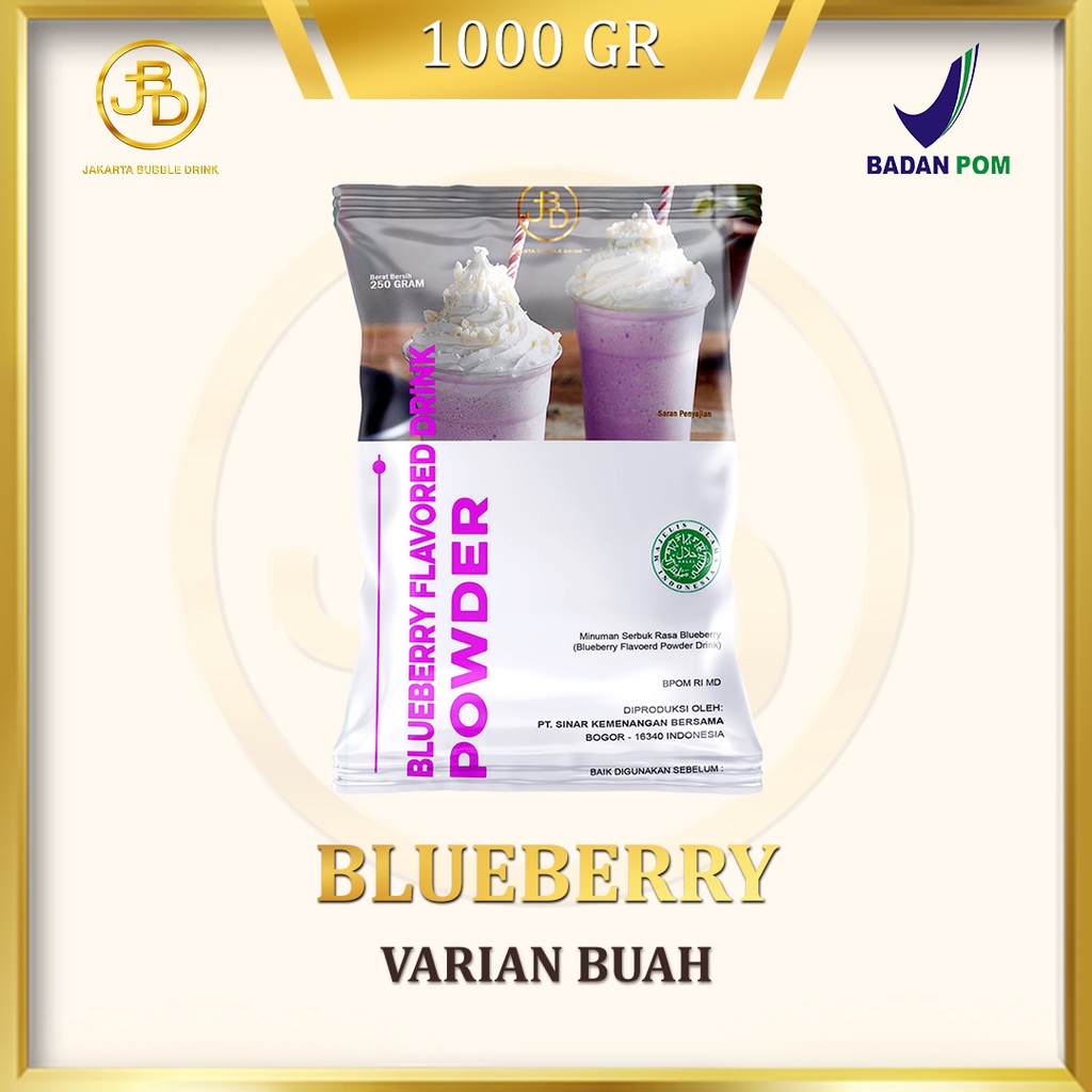 Bubuk Minuman Premium BLUEBERRY -Jakarta Bubble Drink | BPOM&amp;HALAL