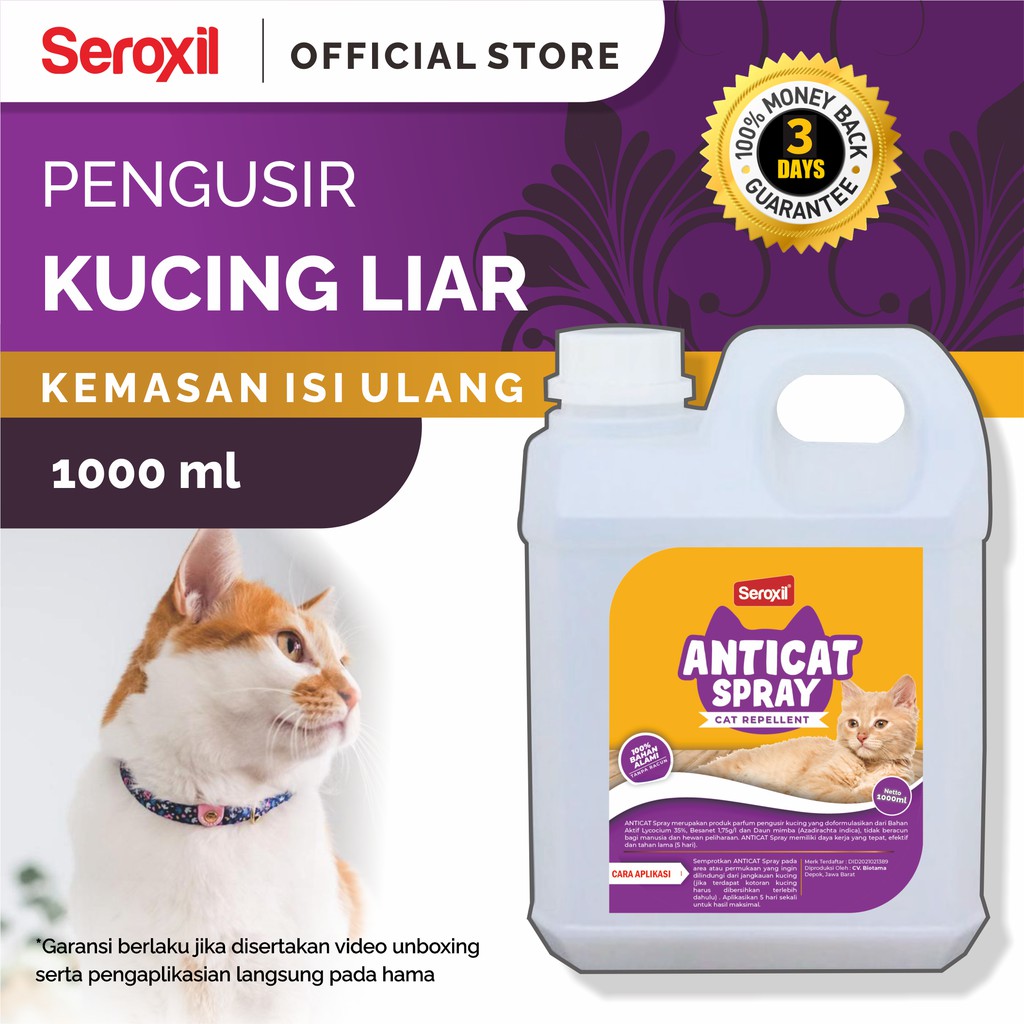 (Isi Ulang) Seroxil Pengusir Kucing BAB PUP Sembarangan Cat Repellent 1 Liter