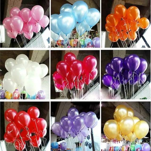 GROSIR ISI 100 - BALON LATEX METALIK 12 INCI TEBAL