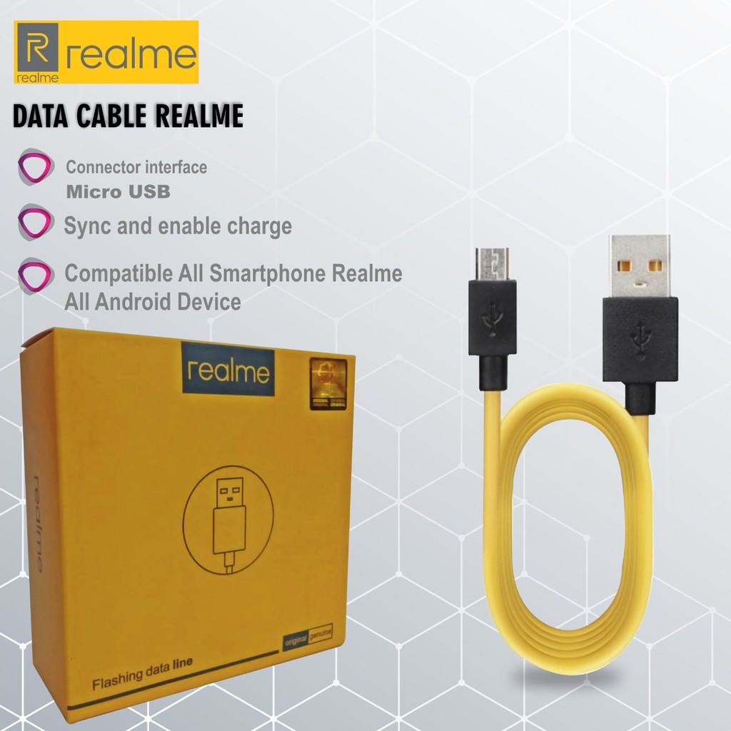 Kabel Data ORIGINAL Realme C1 C2 C3 Realme 2 2PRO 3 3PRO 5 5i 5PRO 6 6i 6Pro Micro USB FAST VOOC