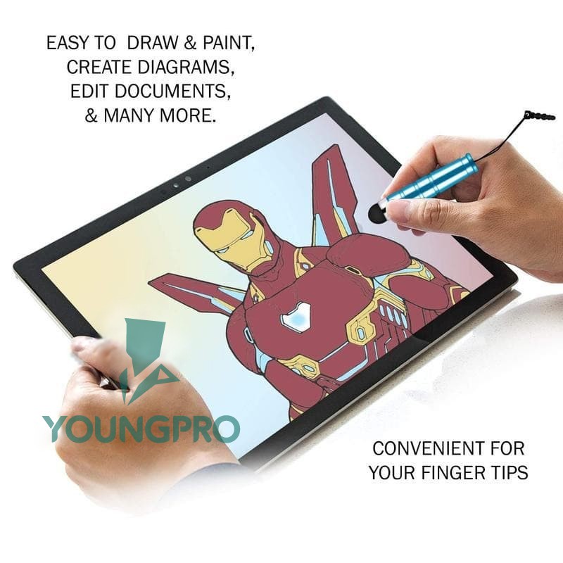 Youngpro Audio Dust Plug Gantungan Pen Mini Stylus Universal Capacitive Touchscreen Bullet