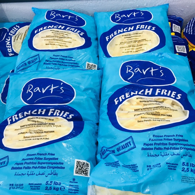 Kentang Frozen Bart’s - Kentang Goreng - Barts - Kentang Import Belgia - French Fries Premium 2,5kg