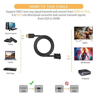 Kabel HDMI to VGA 1.8m HD Adapter Cable