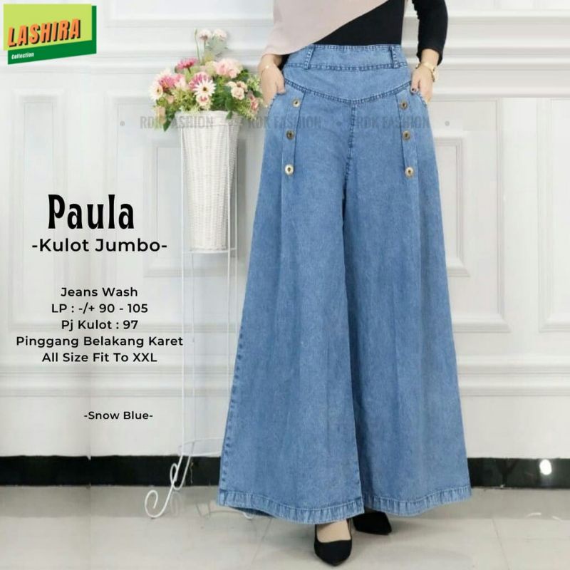 Celana kulot*PAULA kulot jumbo*jeanswash