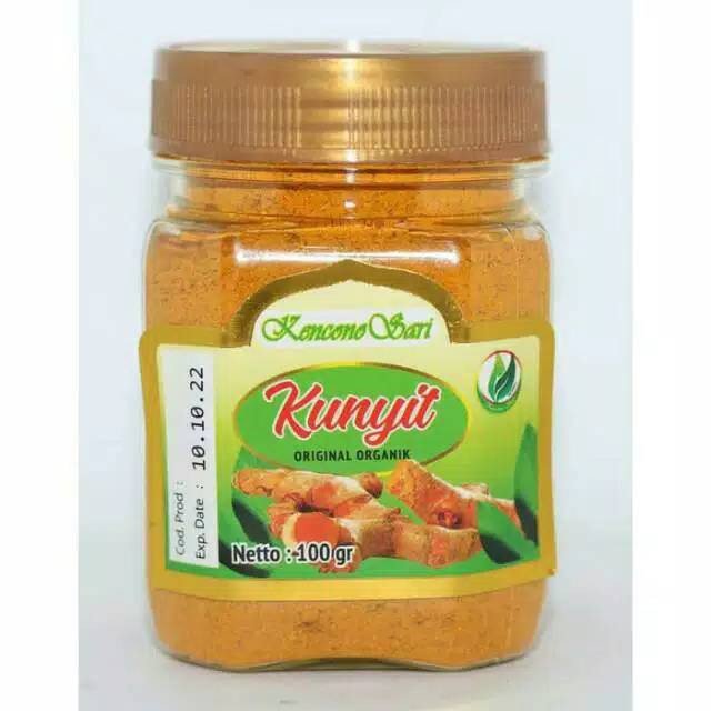 Kunyit Bubuk Asli Organik Kencono Sari Asli Original 100 gr | Kunyit bubuk murni