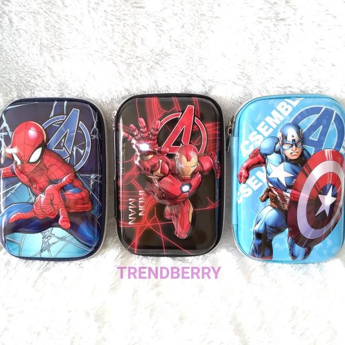 

Pensil Case kotak pensil motif Spiderman/Ironman/Captan America