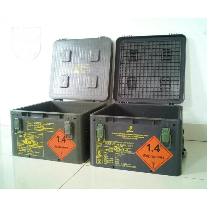Box / Kotak Plastik Bekas Peluru Pindad Serbaguna