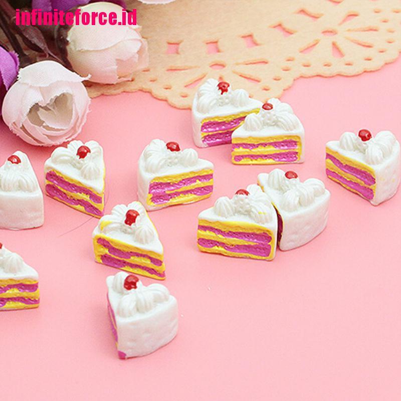 10 Pcs Kerajinan Bentuk Bunga Kue Segitiga Bahan Resin Untuk Scrapbook