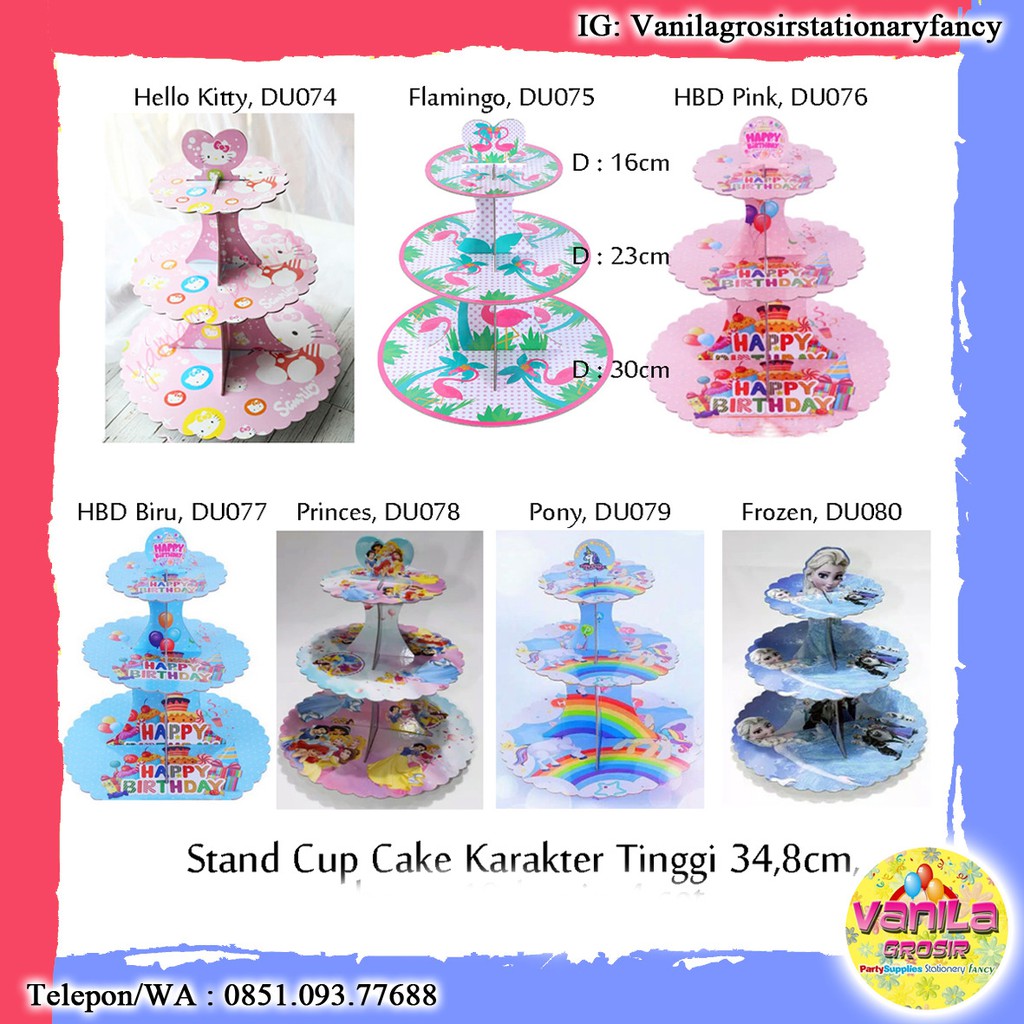 STANDING CUPCAKE KARAKTER, CUPCAKE STAND, STAND TIER CUP KARAKTER, CUPCAKE STAND KARAKTER