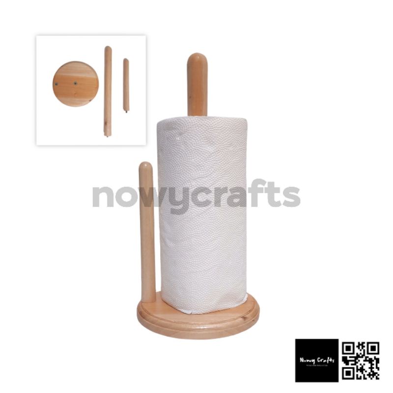Jual WOODEN ROLL TISSUE HOLDER / AESTHETIC NAPKIN HOLDER / TEMPAT