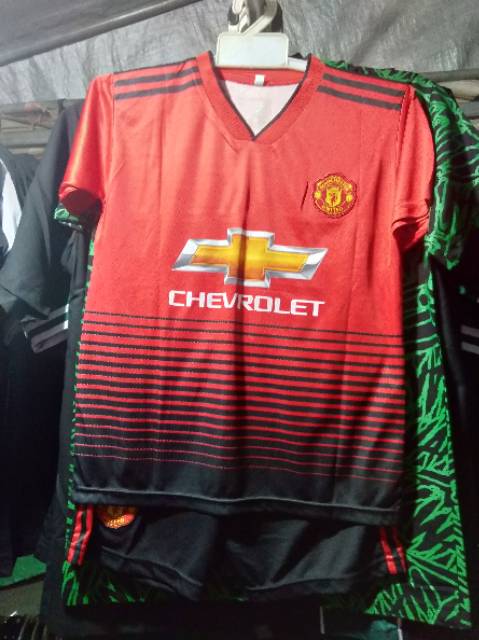 Jersey MU Kids Home 2018 BPL Merah Manchester United Printing Setelan Anak Terbaru