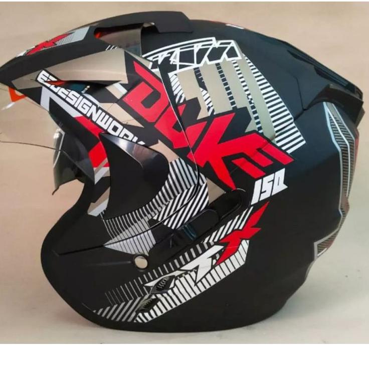 ◙ Helm Double Visor Duke Ori Dewasa Pria Wanita Premium Sni ✤