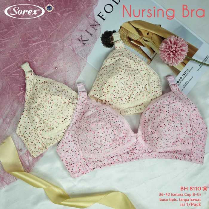 Bra Menyusui Motif Bunga Busa Tipis Sorex