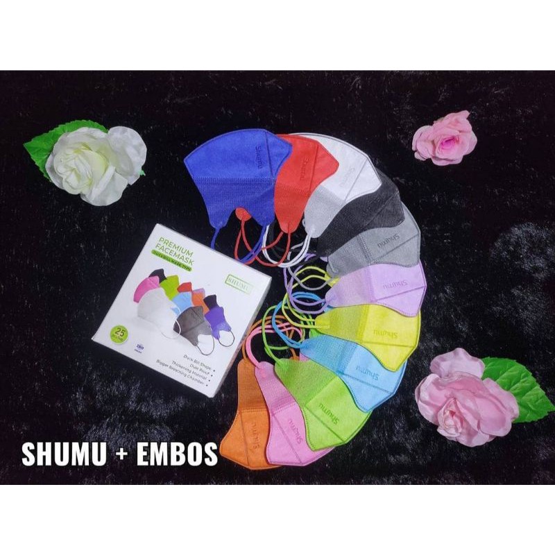 MASKER DUCKBILL SHUMU EMBOS PREMIUM 1BOX ISI 25PCS WARNA MIX