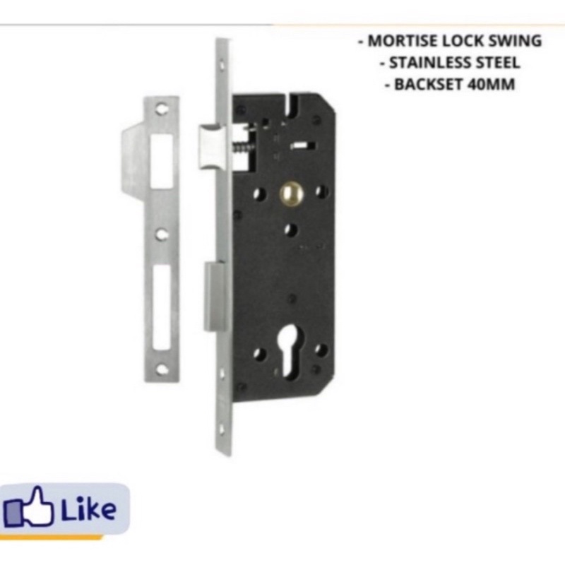 mortise lockcase swing 40 mm Glatino Premium Black Hitam Sus 304 Body Swing Kunci Pintu Glatino Garansi 10 TAHUN Sus 304 lockcse roller body swing kunci pintu lockcase swing besar Body swing back40 mm lebar 6,5cm kunci pintu hndle pintu dlmn pintu