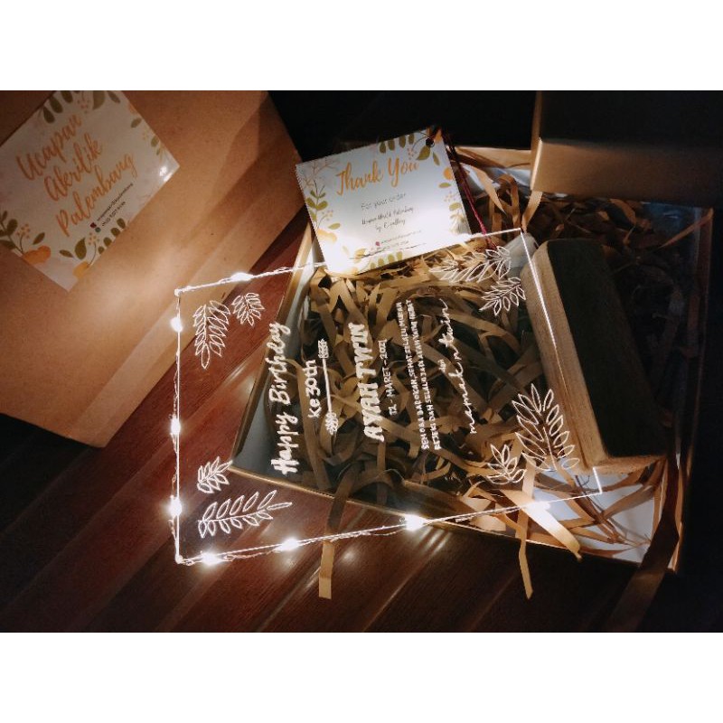 akrilik lettering ucapan akrilik kado unik ultah hampres hadiah
