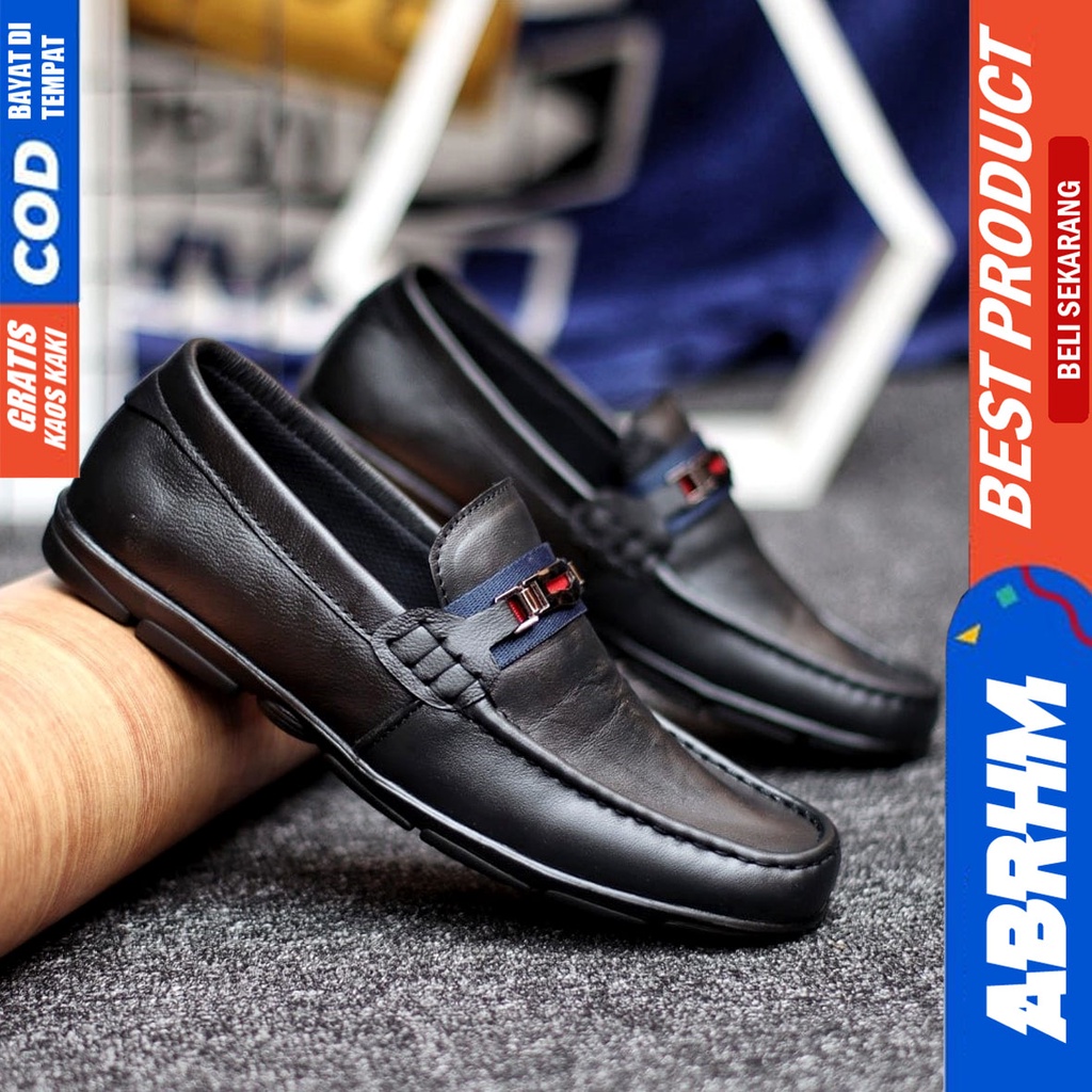 Abrhm Onic - Sepatu Formal Pria Pantofel Kulit Asli