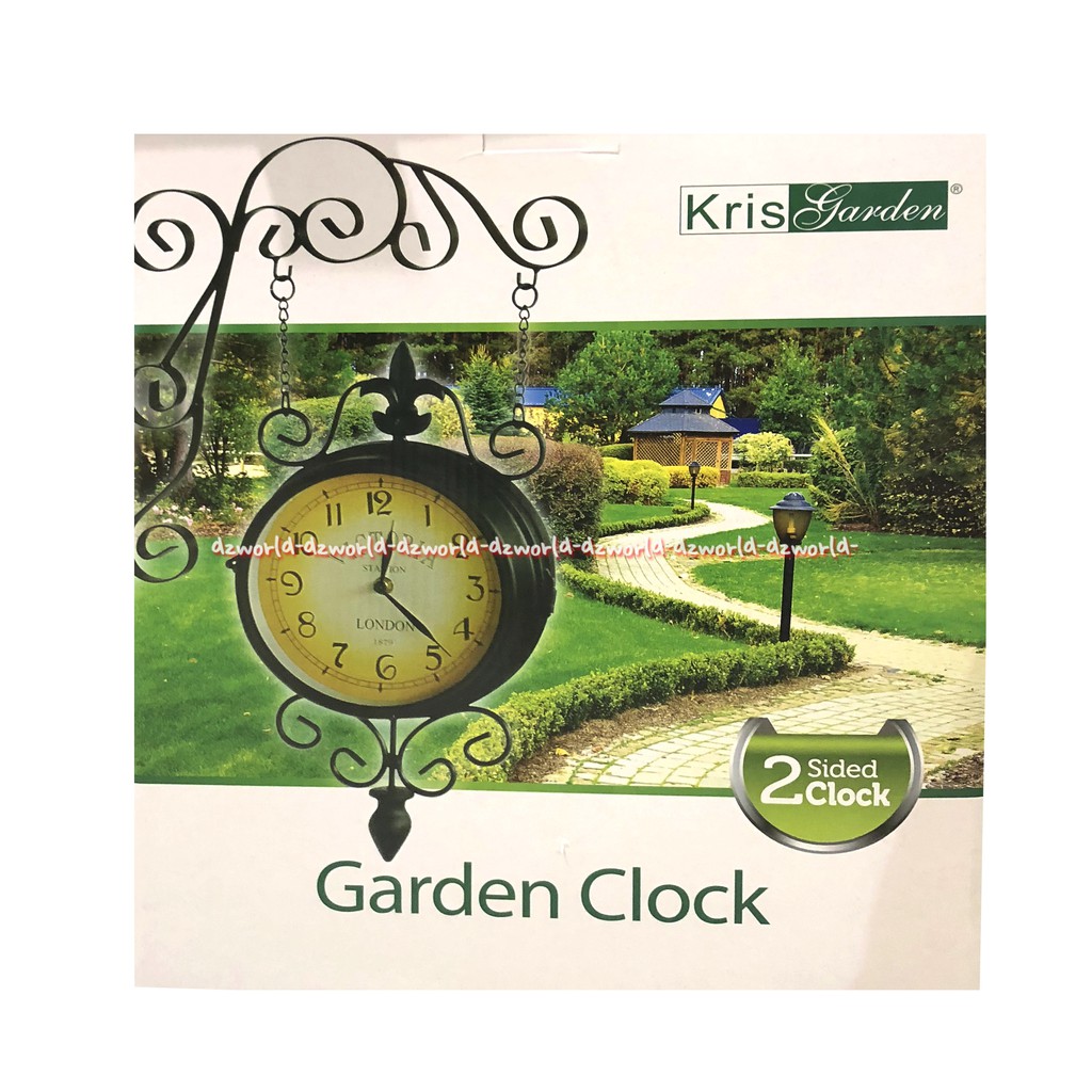 Krisgarden Garden Clock Green Jam Hijau Untuk Outdoor Spiral Jam Hias