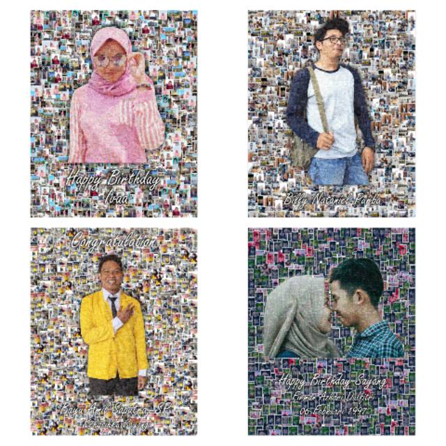 Jasa edit foto jadi mozaik art wisuda graduation unik murah menarik