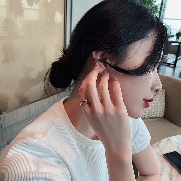 XiaoboACC Cincin Terbuka Adjustable Model Silang Gaya Korea Untuk Wanita