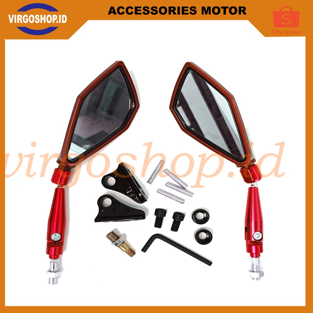 Spion Model Tomok Fairing / Non Fairing Lengkap dengan Baut Sambungan Untuk Semua Tipe Motor
