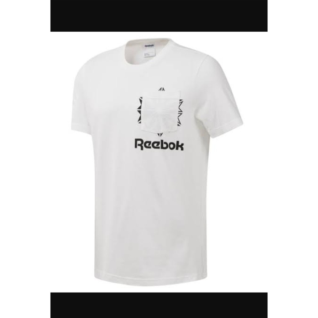 Kaos Tshirt Reebok Men Classic Front Pocket Tee White ORIGINAL BNWT -S