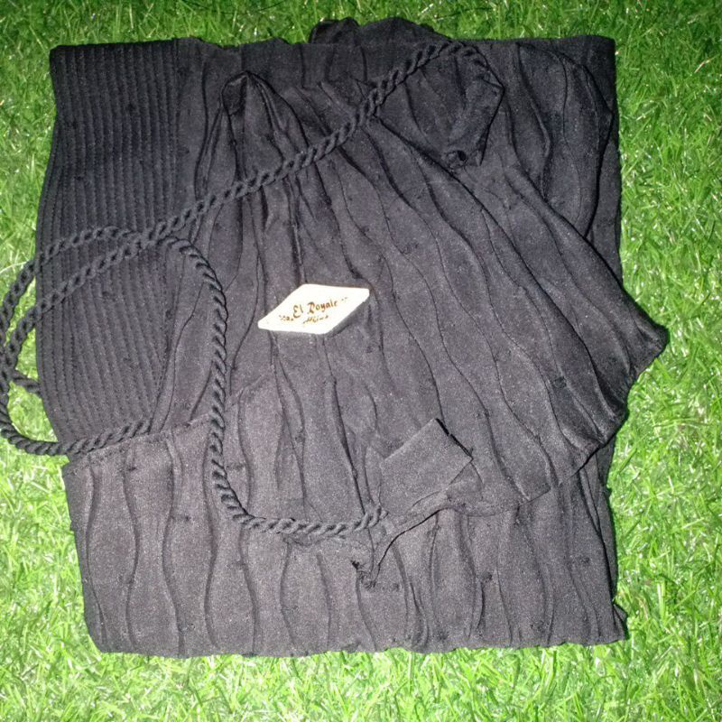 NURI (Plisket gelombang tali Rara full belakang)ORI Elroyale hijab-Hitam