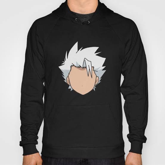 Sweater Anime BLEACH Hoodie TOSHIRO HITSUGAYA FACE Jumper Hitam Bahan Fleece Ukuran S M L XL XXL XXXL