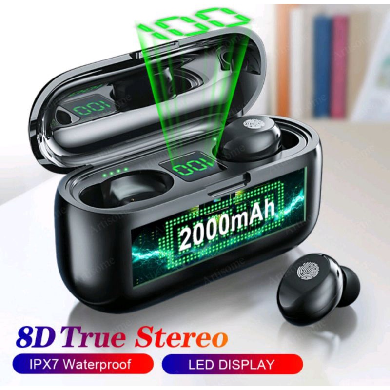 JBL TWS-F9 Bluetooth 5.0 Earphone Wireless HiFi 8D Digita LED Display