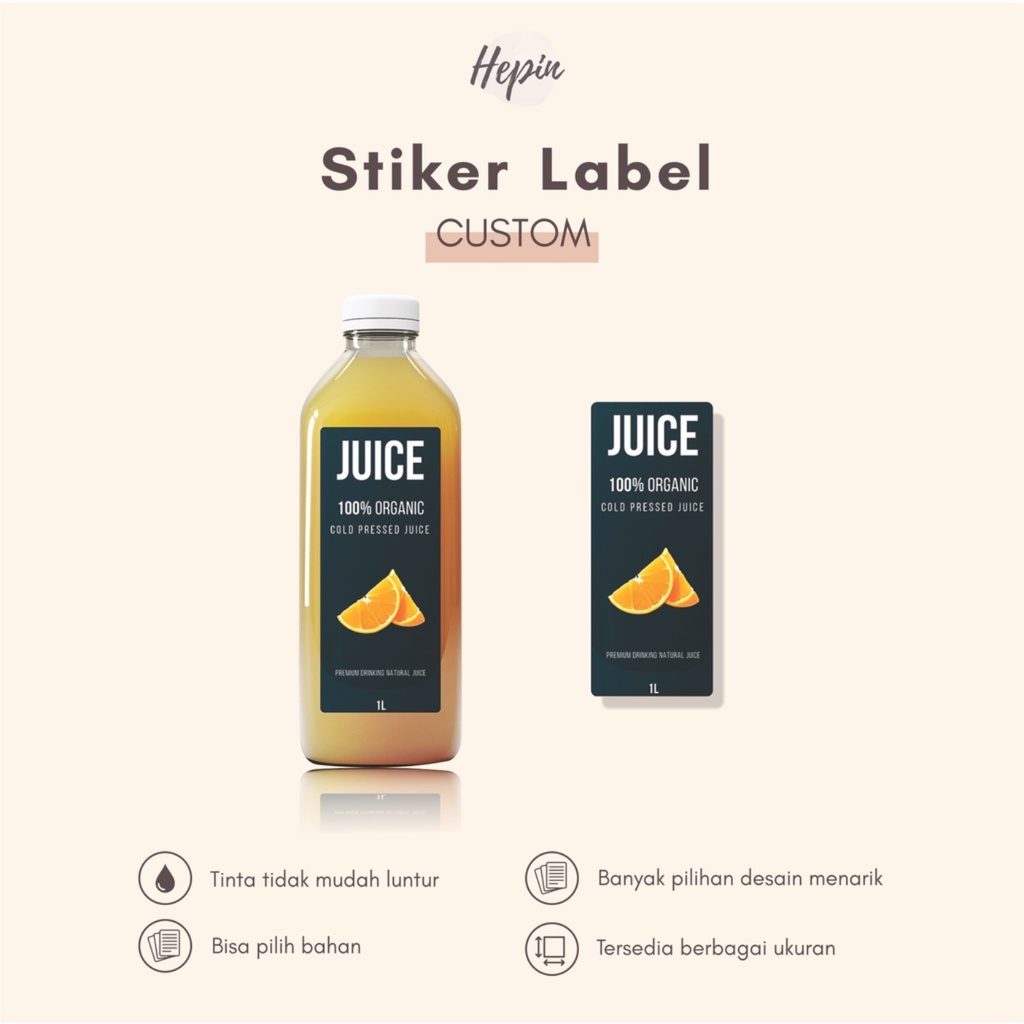 

(Besar)stiker Label Botol Produk Minuman / Hand Sanitizer / Susu / Jamu / Parfum