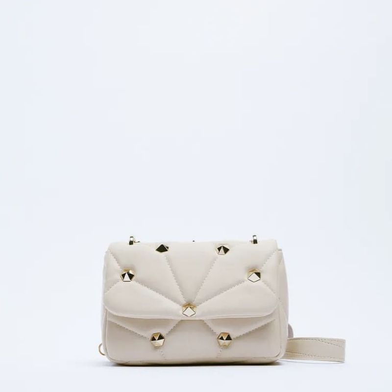 ZRA QUILTED STUDDED CROSSBODY BAG